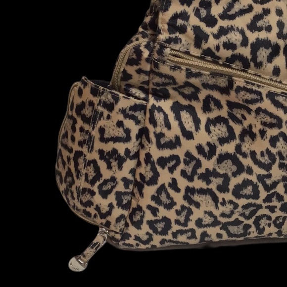Travelon Leopard Print Shoulder Bag, Polyester, Water Bottle Side Pocket, RFID - Picture 8 of 14